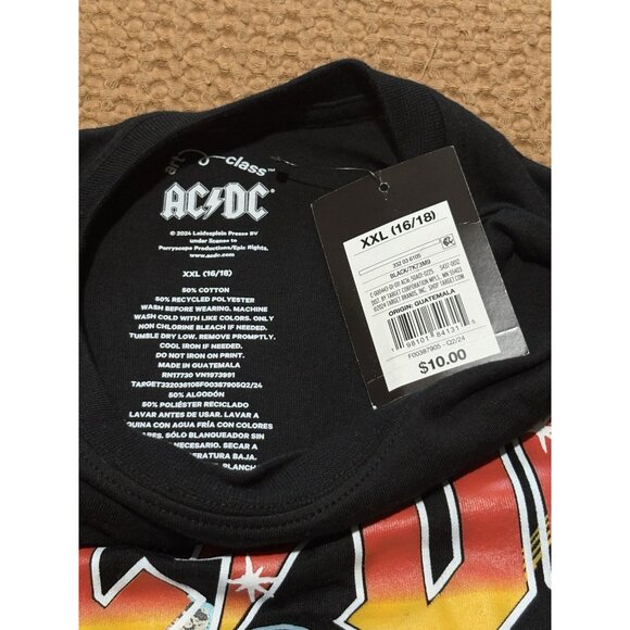 ACDC Youth T-Shirt XXL (16-18) Graphic Rock Metal Guitar Black - Picture 3 of 6